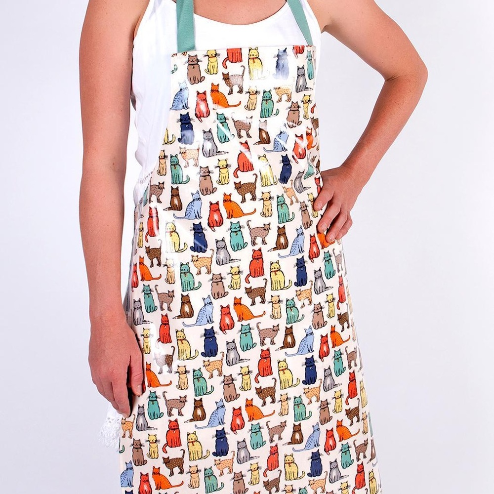 Multicolored Cat Apron with Adjustable Strap (NWT)